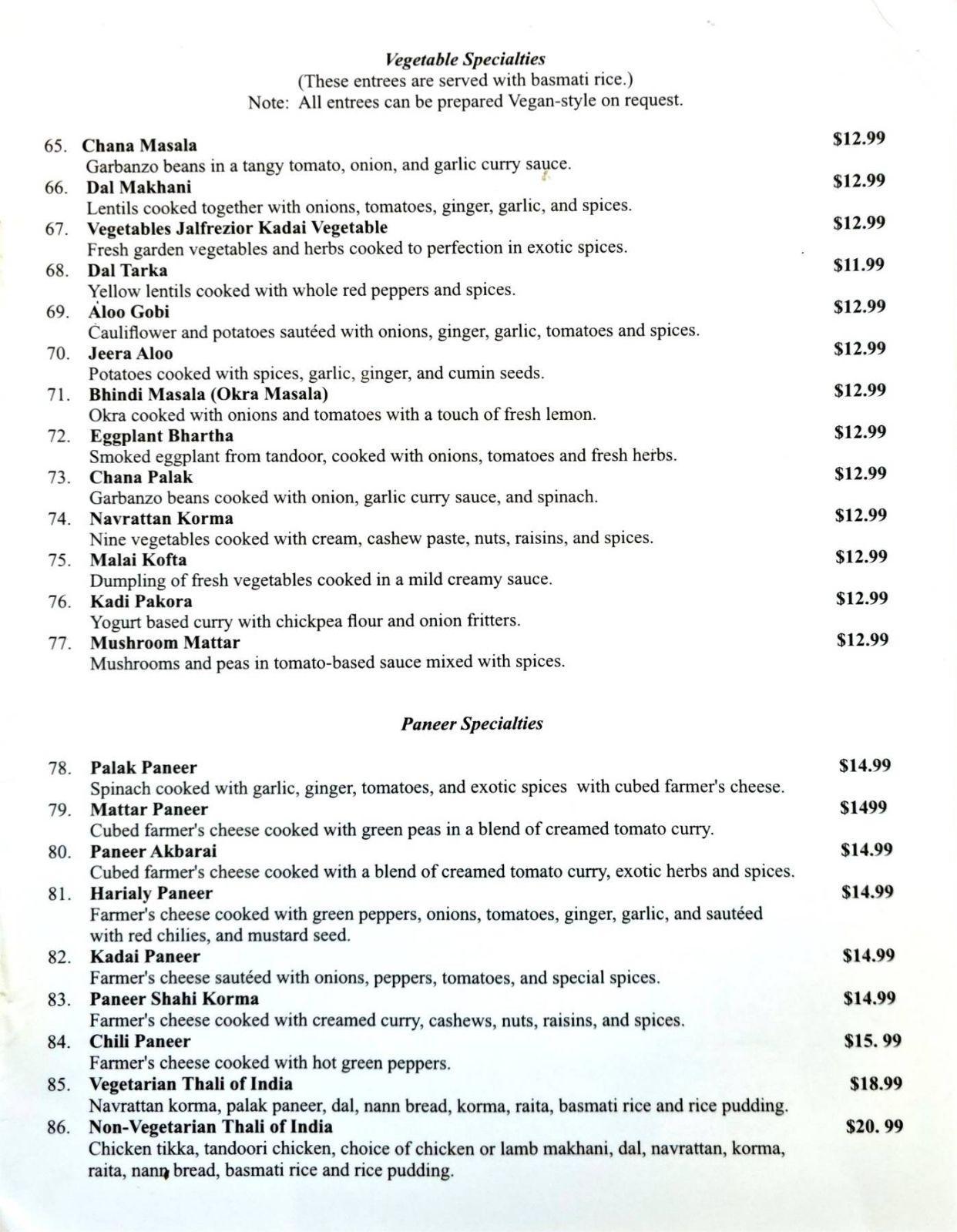 menu